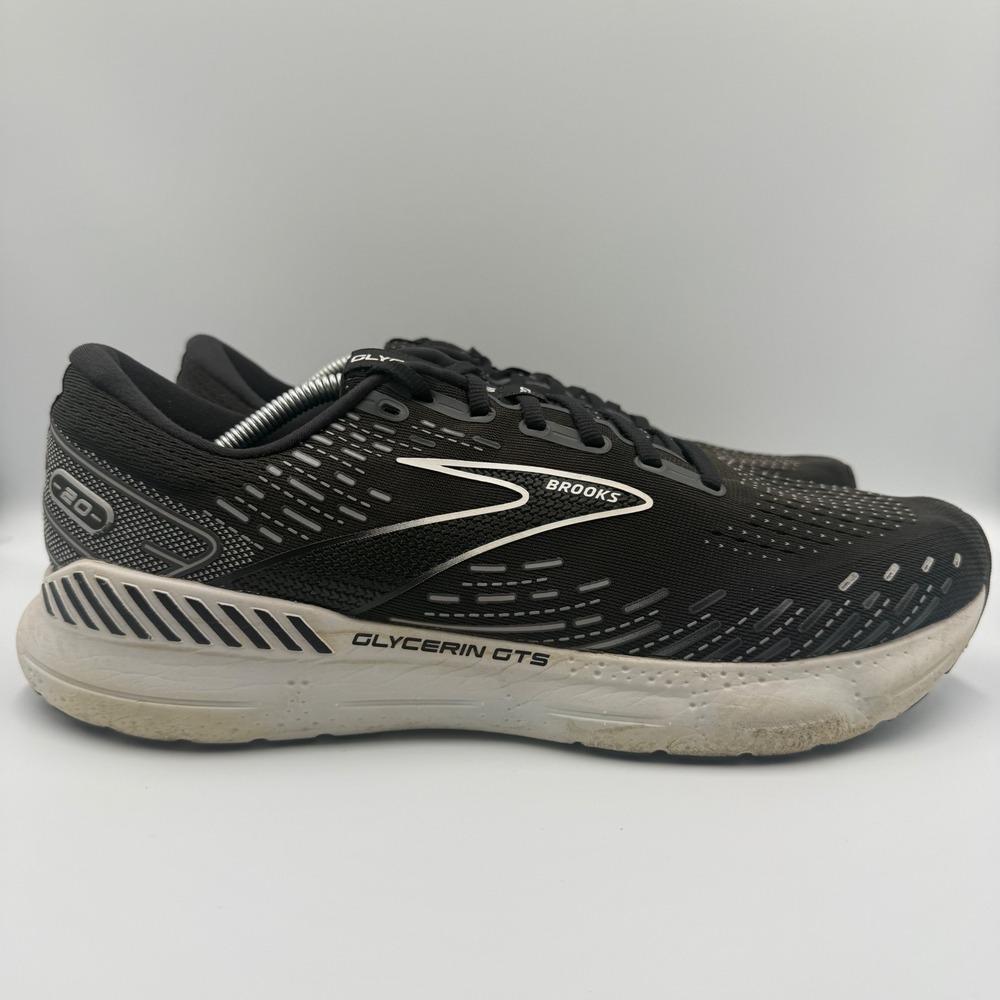 Brooks Glycerin GTS 20 Men Size 13 Running Shoes Athletic Sneakers Black White
